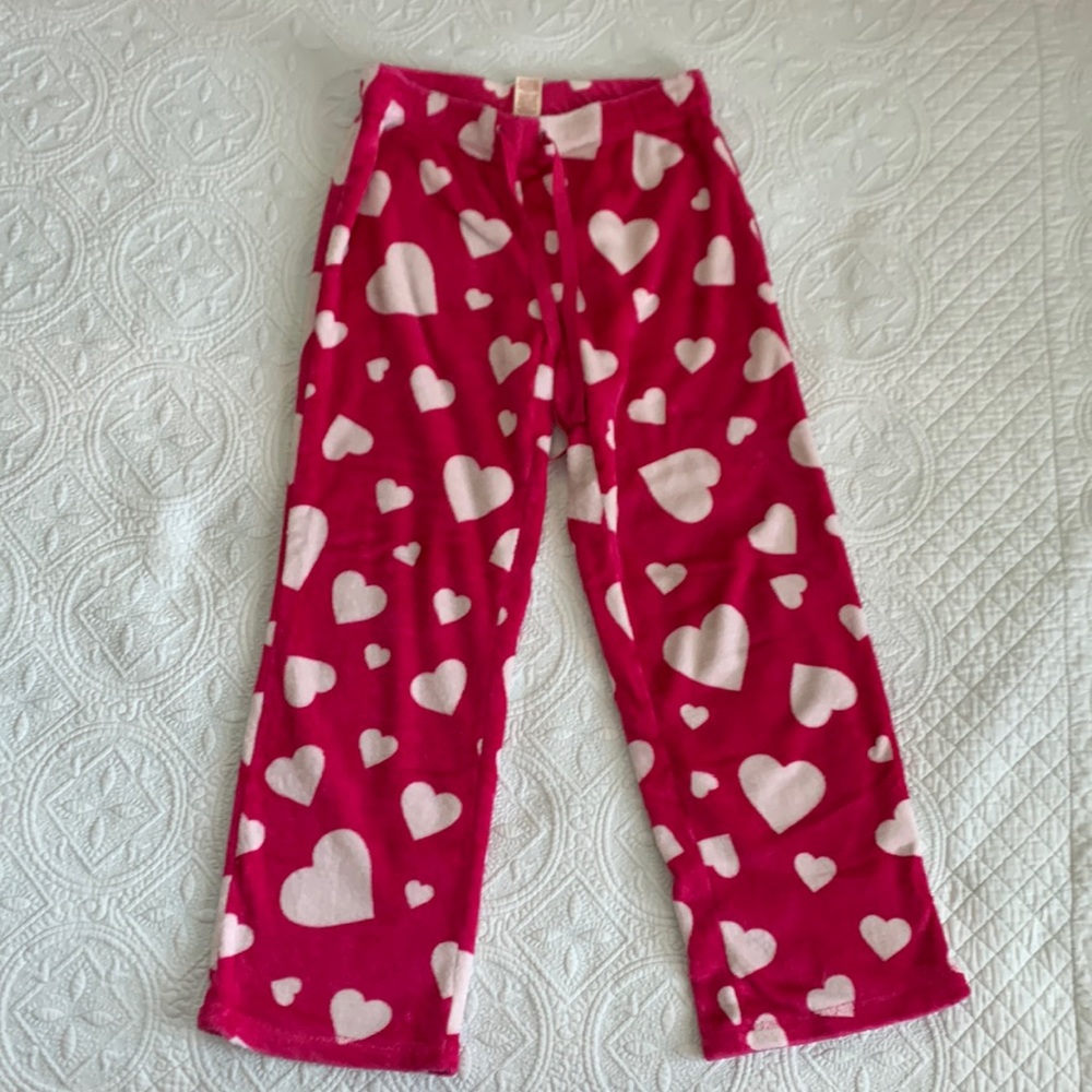 Pink and white heart pj pants